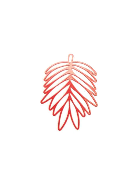 Estampe filigrane feuille - 38x28 mm