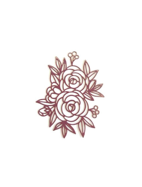 Estampe filigrane fleur - 39x31 mm