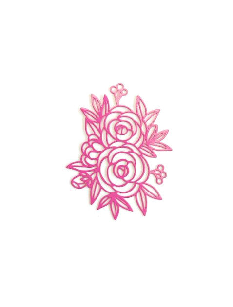 Estampe filigrane fleur - 39x31 mm