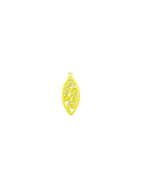Breloque filigrane navette - 20x8 mm