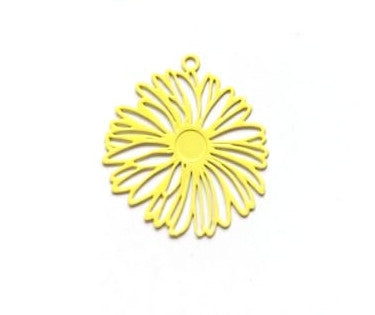 Estampe filigrane fleur - 26x25 mm