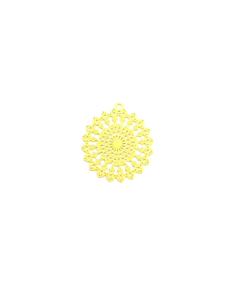 Breloque filigrane rosace - 22x20 mm