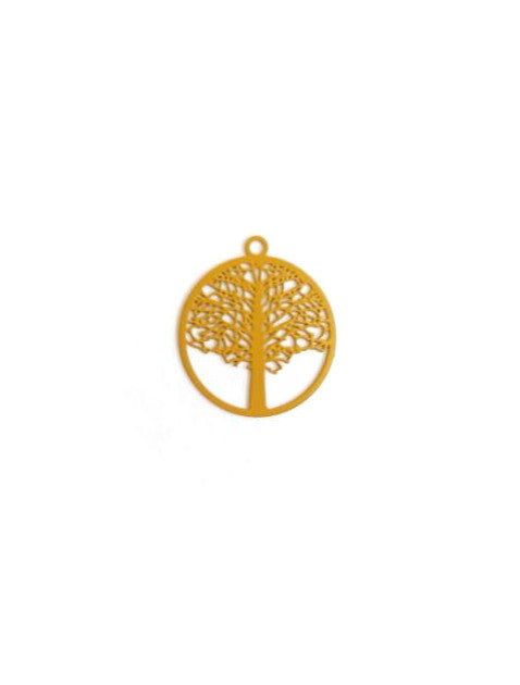Estampe filigrane ronde, arbre de vie - 21x18 mm
