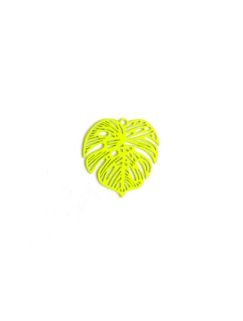 Breloque filigrane feuille monstera - 18 mm