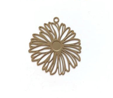 Estampe filigrane fleur - 26x25 mm