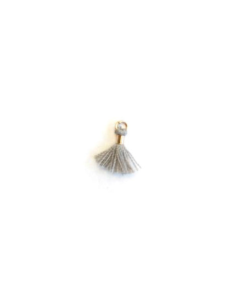 Mini pompon en coton attache dorée - 10 mm