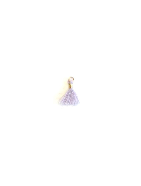 Mini pompon en coton attache dorée - 10 mm