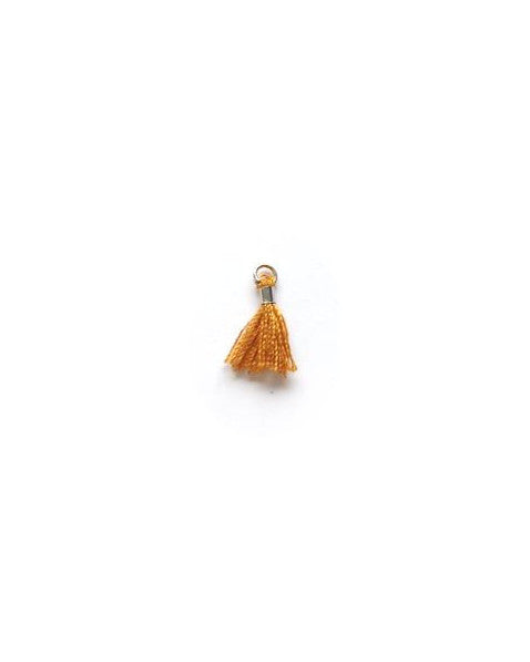 Mini pompon en coton attache argentée - 10 mm