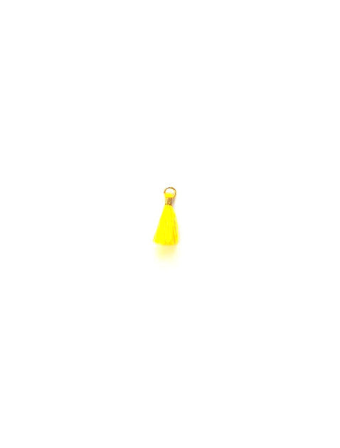 Mini pompon en coton attache dorée - 10 mm