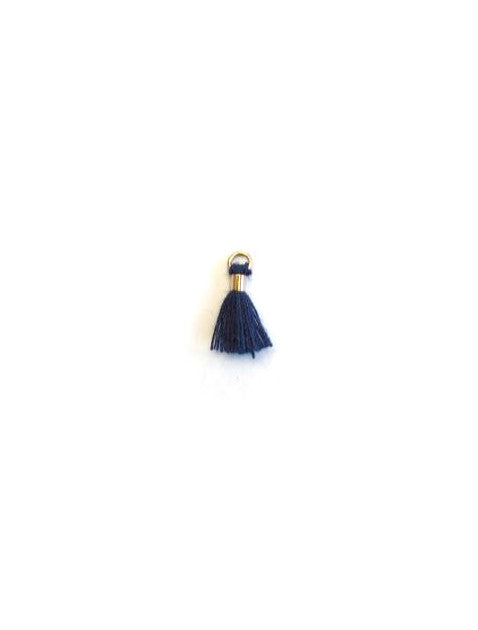 Mini pompon en coton attache dorée - 10 mm