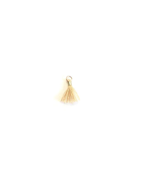 Mini pompon en coton attache dorée - 10 mm