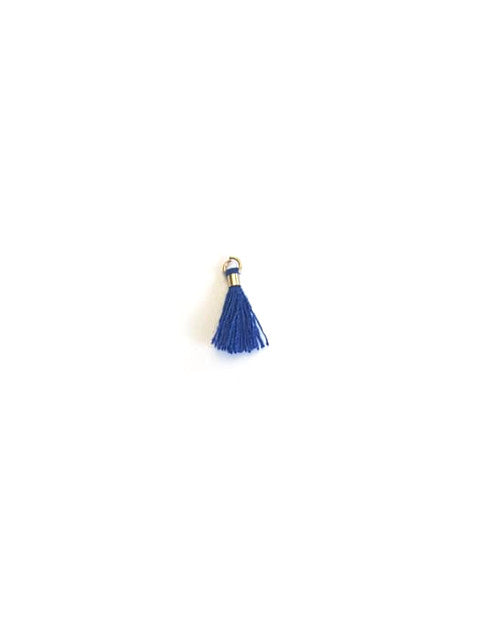 Mini pompon en coton attache dorée - 10 mm