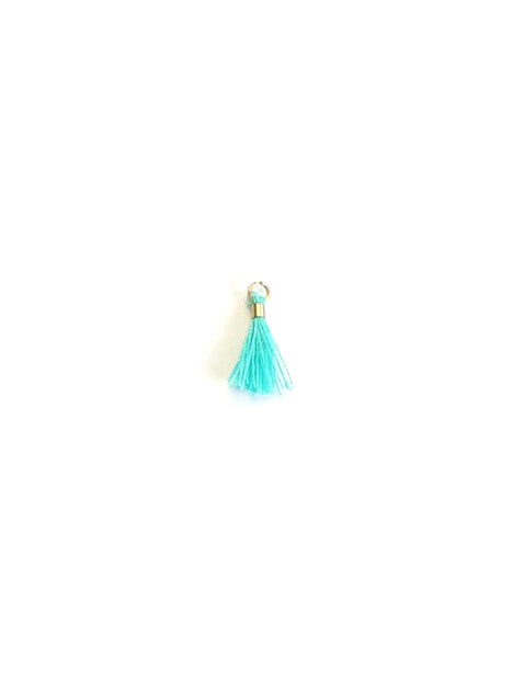 Mini pompon en coton attache dorée - 10 mm