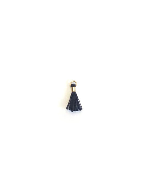 Mini pompon en coton attache dorée - 10 mm