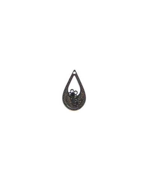 Breloque filigrane goutte - 17x10 mm