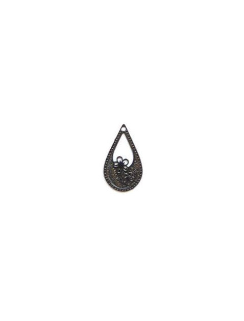 Breloque filigrane goutte - 17x10 mm