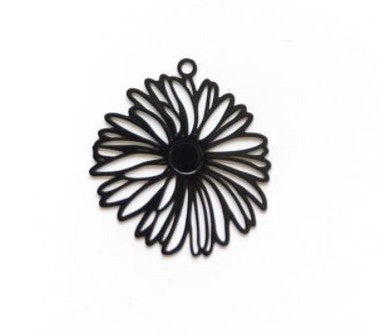 Estampe filigrane fleur - 26x25 mm
