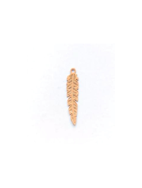 Breloque filigrane plume - 21x5 mm