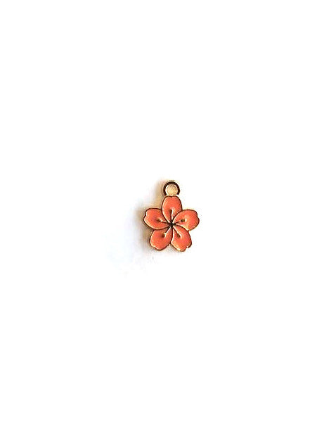 Breloque fleur émaillée - 15x12mm