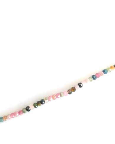 Perles rondelles facettées tourmaline naturelle - 3x2 mm