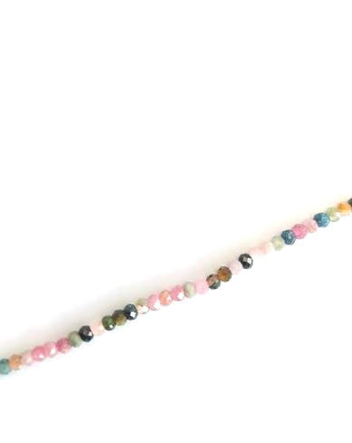 Perles rondelles facettées tourmaline naturelle - 3x2 mm