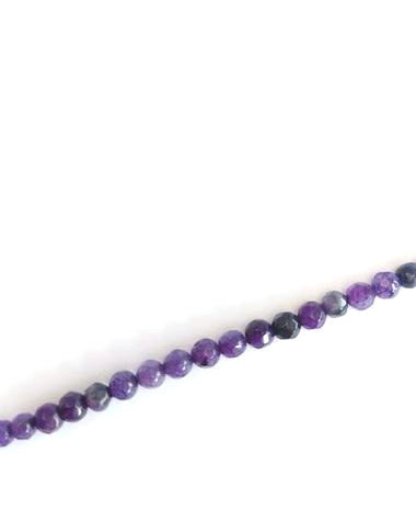 Perles rondes facettées agate naturelle violette - 4mm
