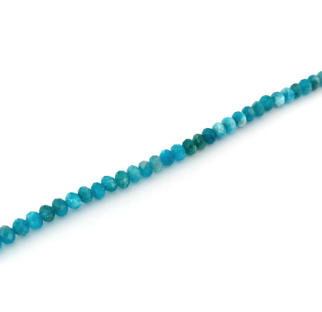 Perles rondelles facettées Apatite naturelle - 4x3 mm