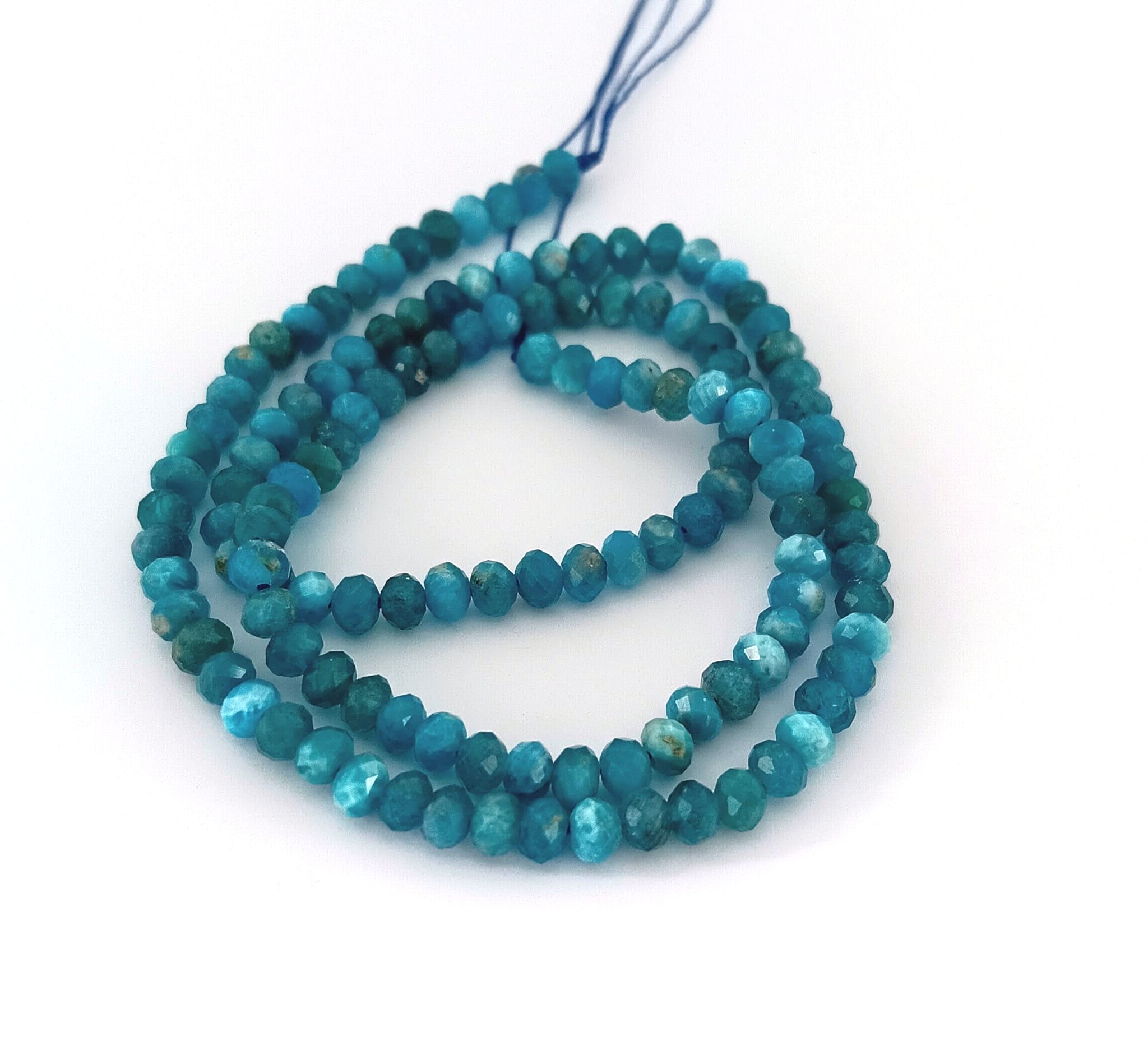 Perles rondelles facettées Apatite naturelle - 4x3 mm