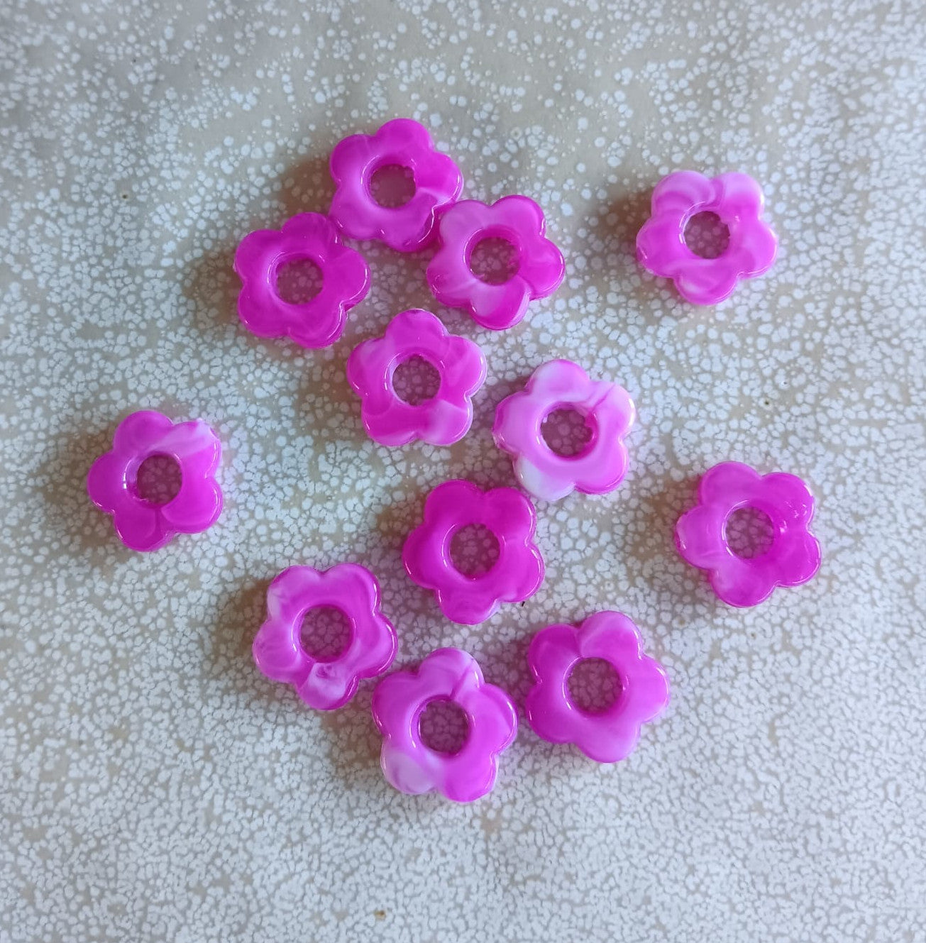 Perle fleur acrylique - 14 mm