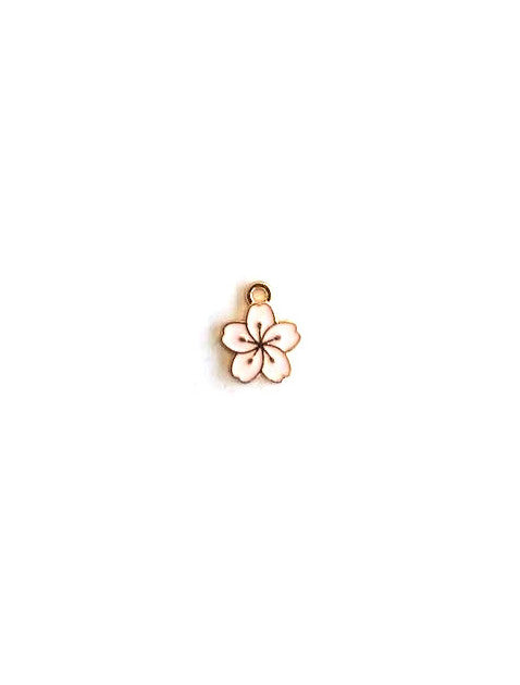 Breloque fleur émaillée - 15x12mm