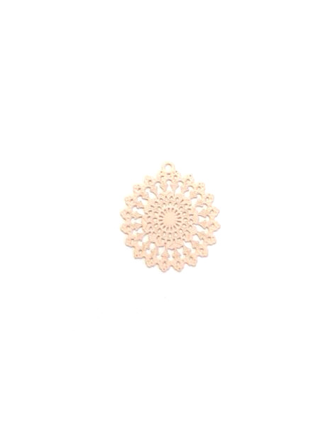 Breloque filigrane rosace - 22x20 mm