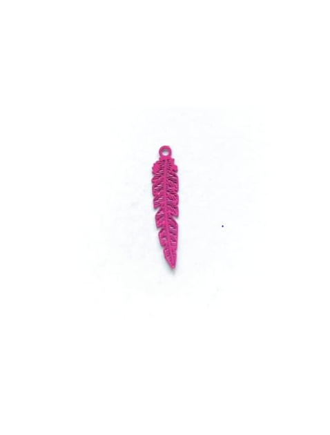 Breloque filigrane plume - 21x5 mm