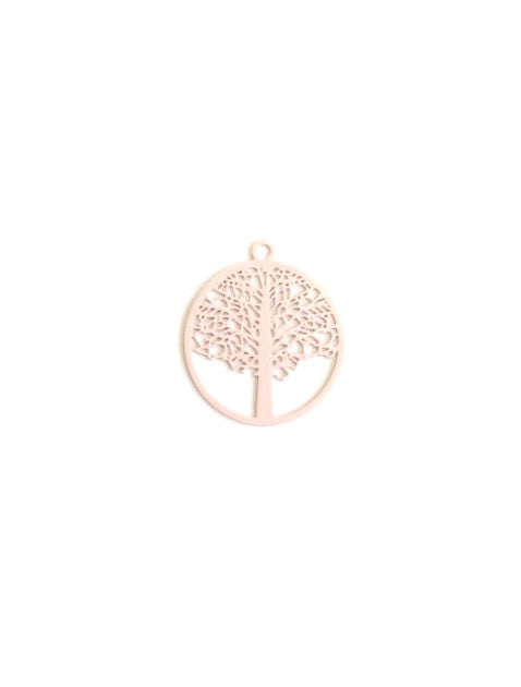 Estampe filigrane ronde, arbre de vie - 21x18 mm