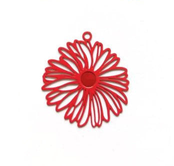 Estampe filigrane fleur - 26x25 mm