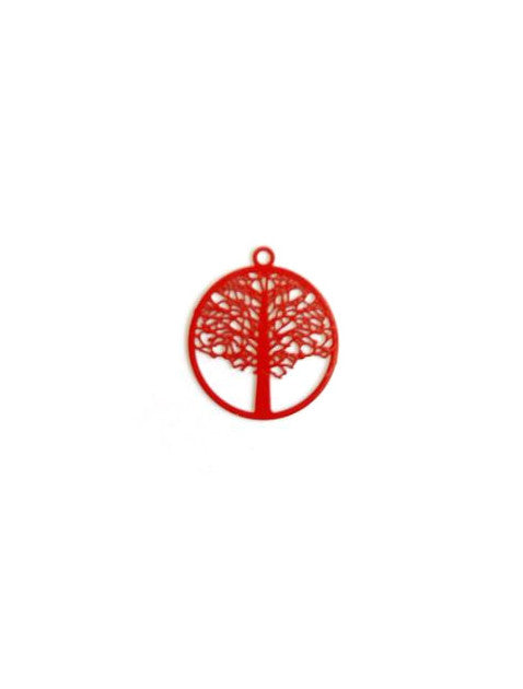 Estampe filigrane ronde, arbre de vie - 21x18 mm