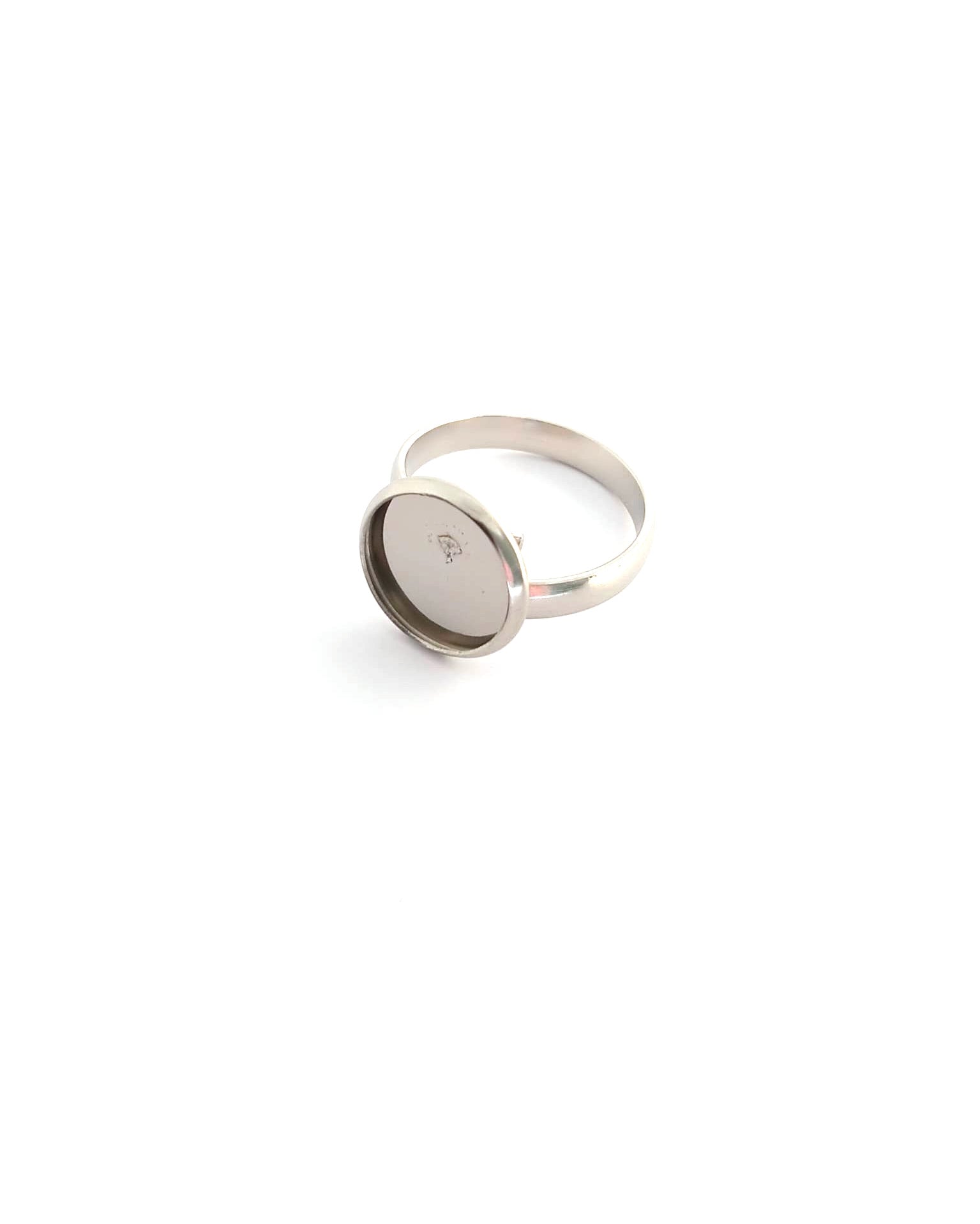Bague pour cabochon acier inox argenté 304 - 12 mm