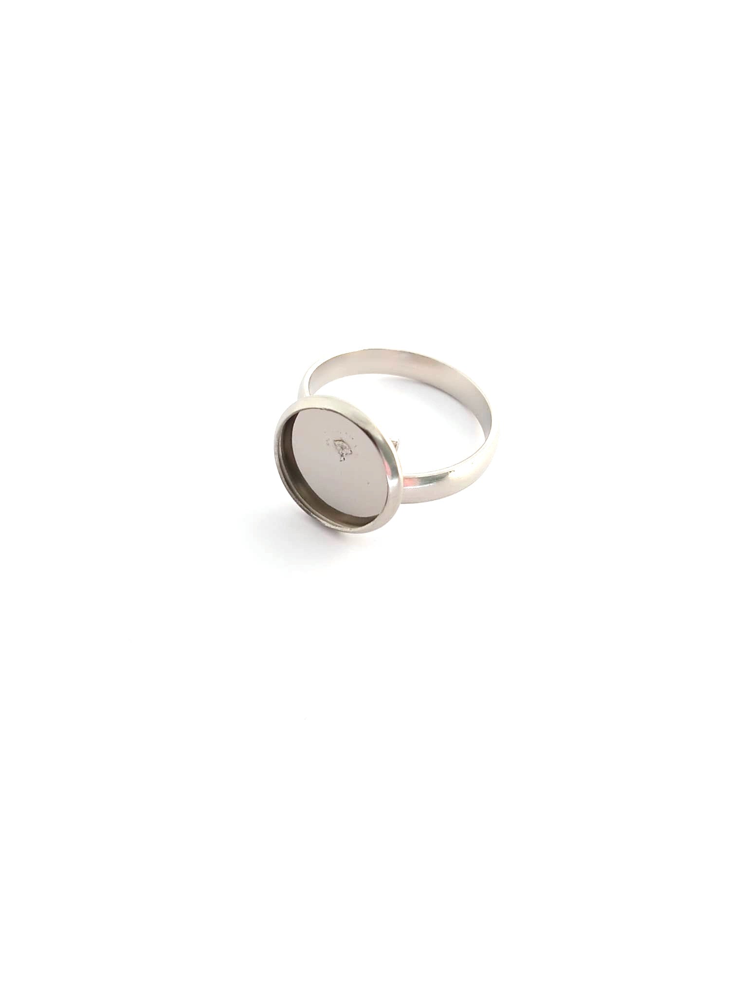 Bague pour cabochon acier inox argenté 304 - 12 mm