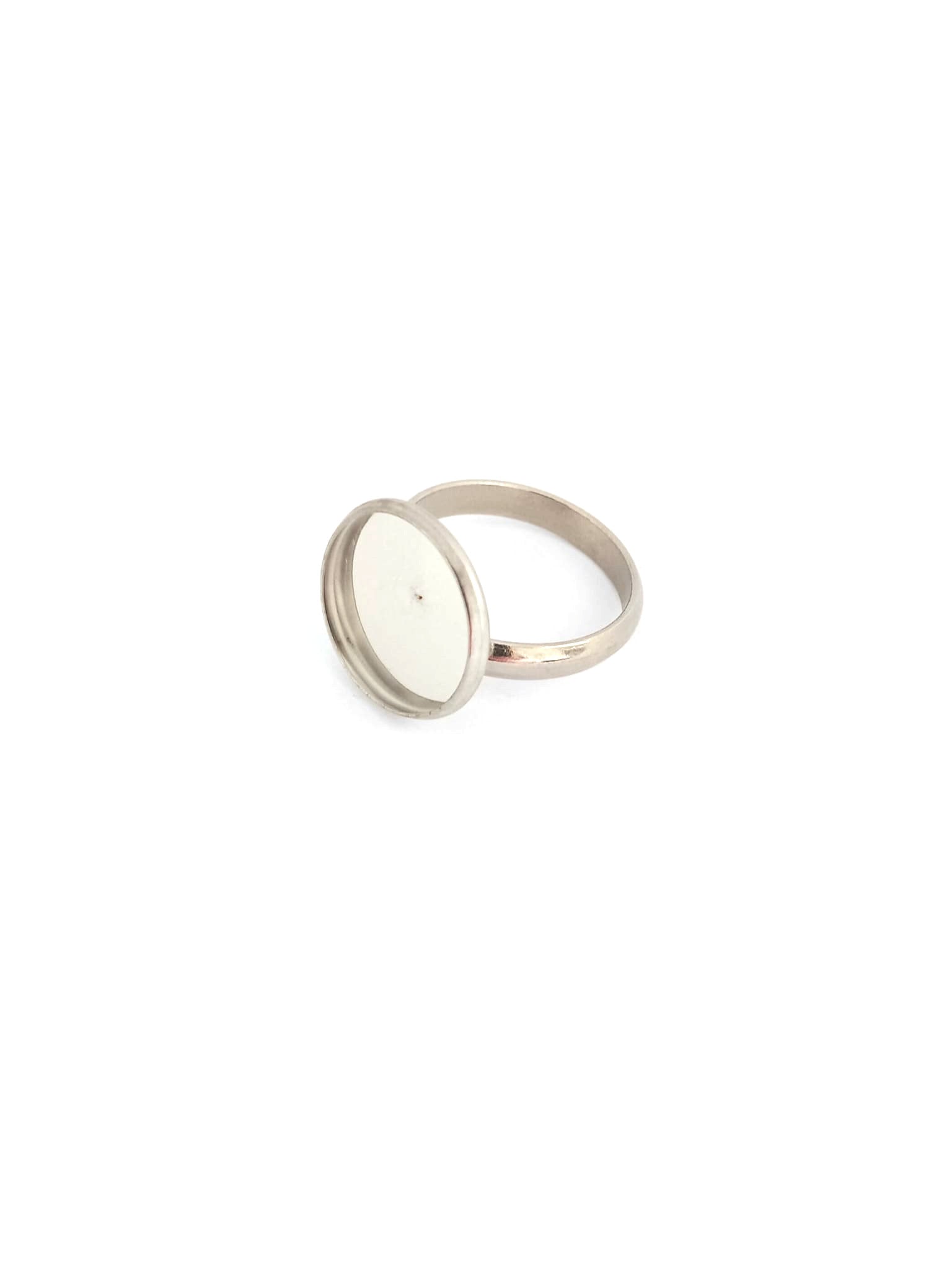 Bague pour cabochon acier inox argenté 304 - 14 mm