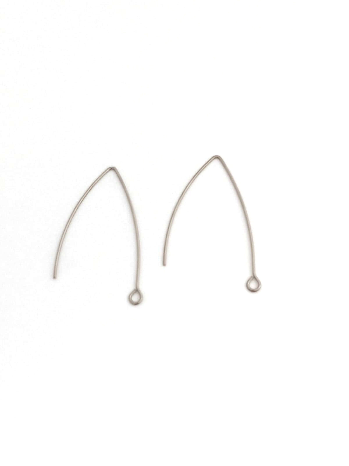 Crochets d'oreilles acier inox argenté 304 - 41x22 mm x1 paire