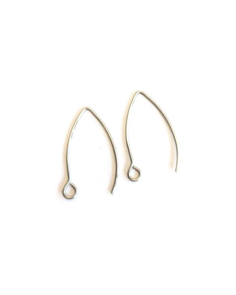 Crochets d'oreilles acier inox argenté 304 - 26x16 mm x1 paire