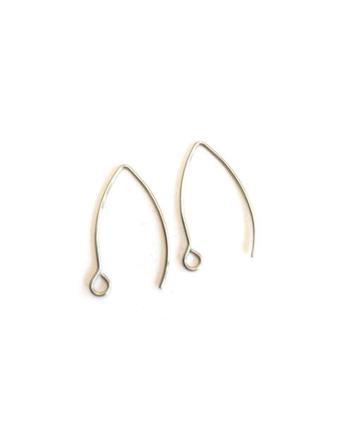 Crochets d'oreilles acier inox argenté 304 - 26x16 mm x1 paire