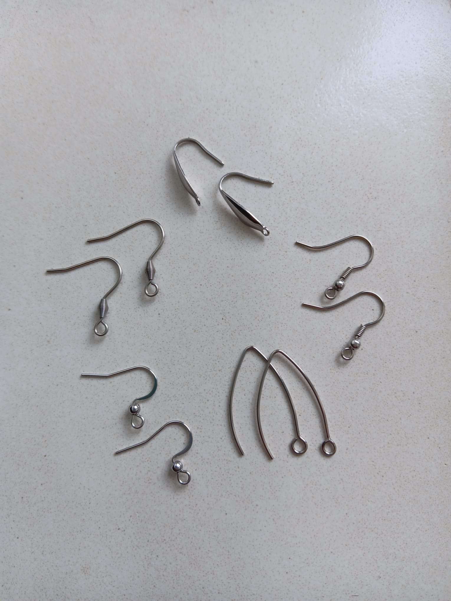 perlesetcreation - différents types de crochets d'oreilles en acier inoxydable argenté