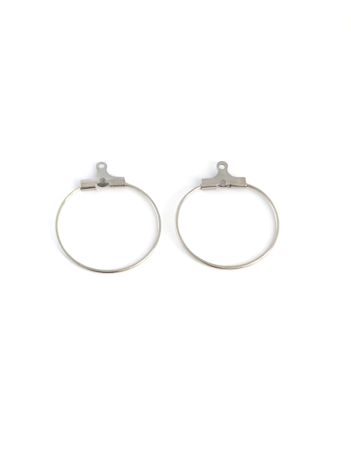 Supports boucles d'oreilles créoles à décorer acier inox argenté 304 - 22 mm x1 paire