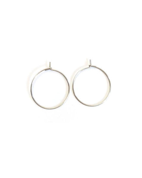 Créoles fines à décorer acier inox argenté 316 - 20mm x1 paire