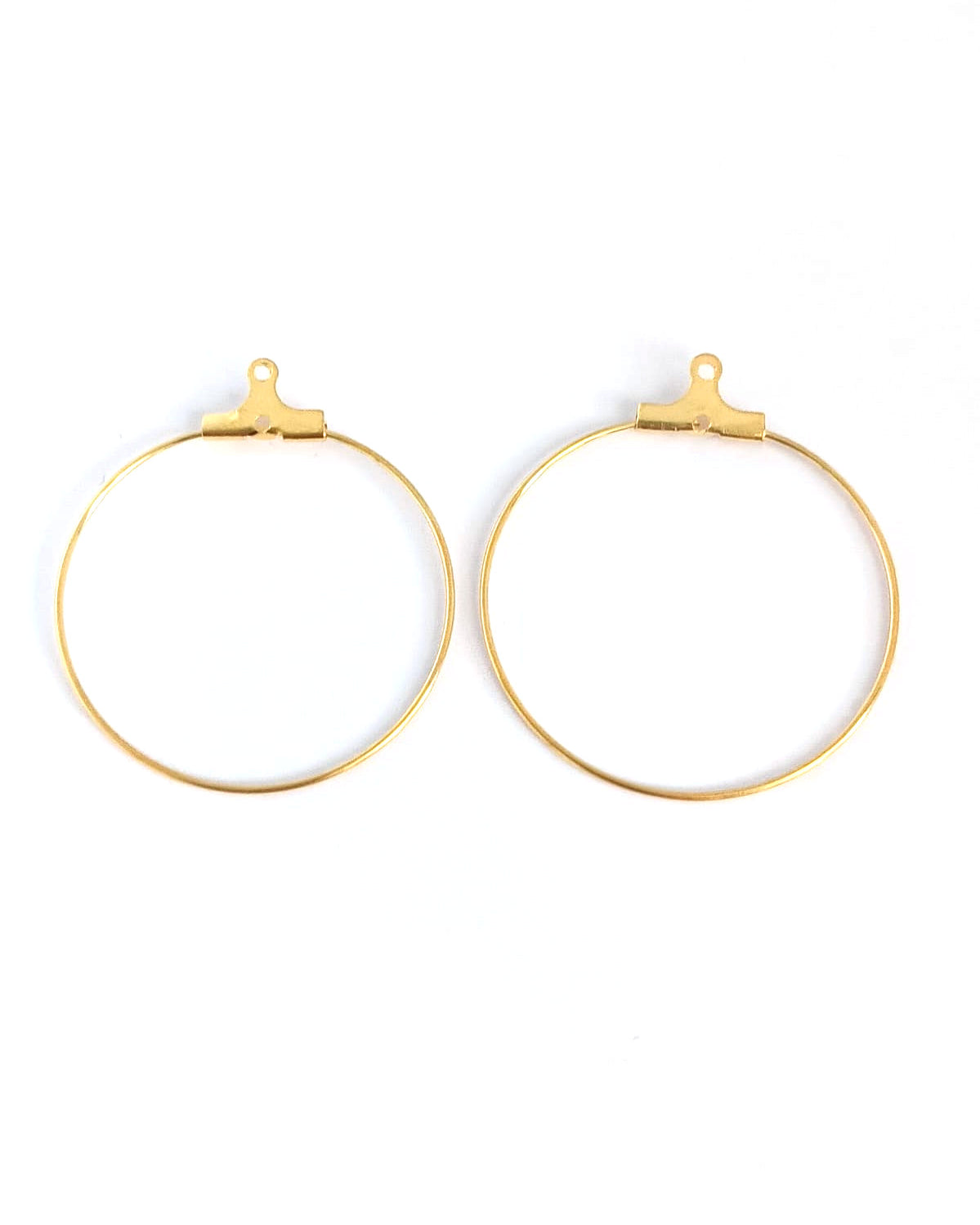 Supports boucles d'oreilles créoles à décorer acier inox doré 304 - 30 mm x1 paire