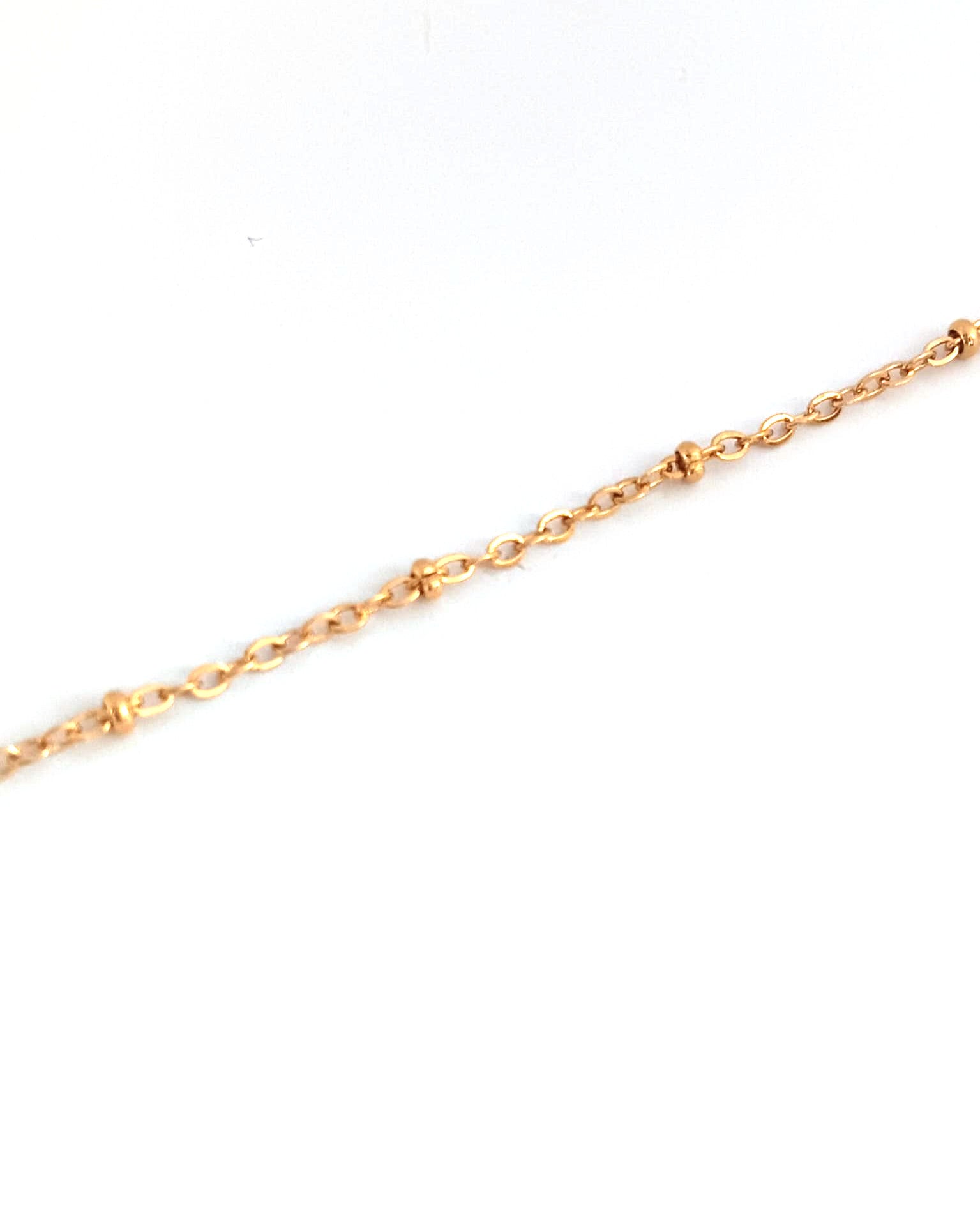 Collier maille perlée acier inox doré 304 - 41 cm