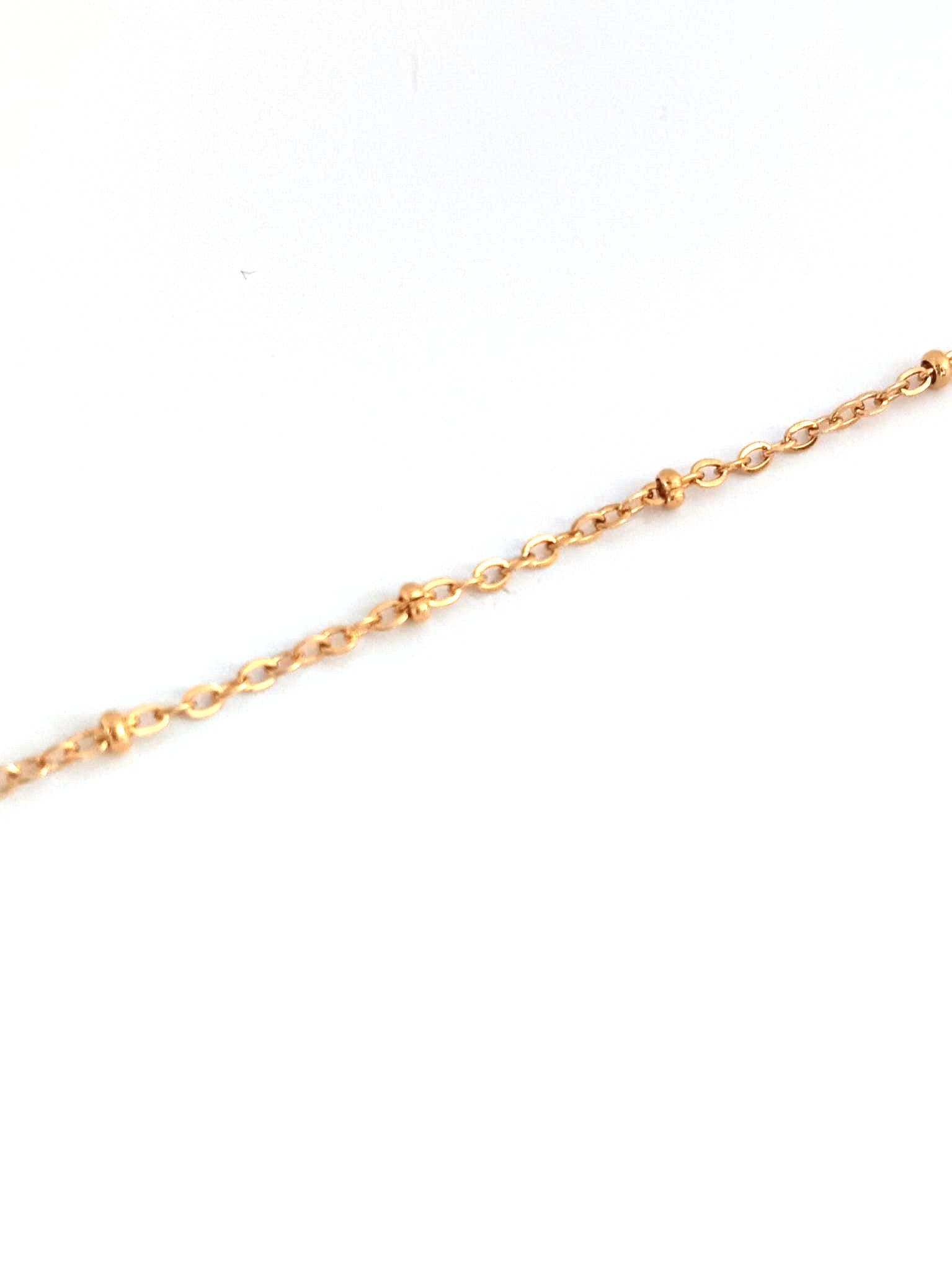 Collier maille perlée acier inox doré 304 - 41 cm