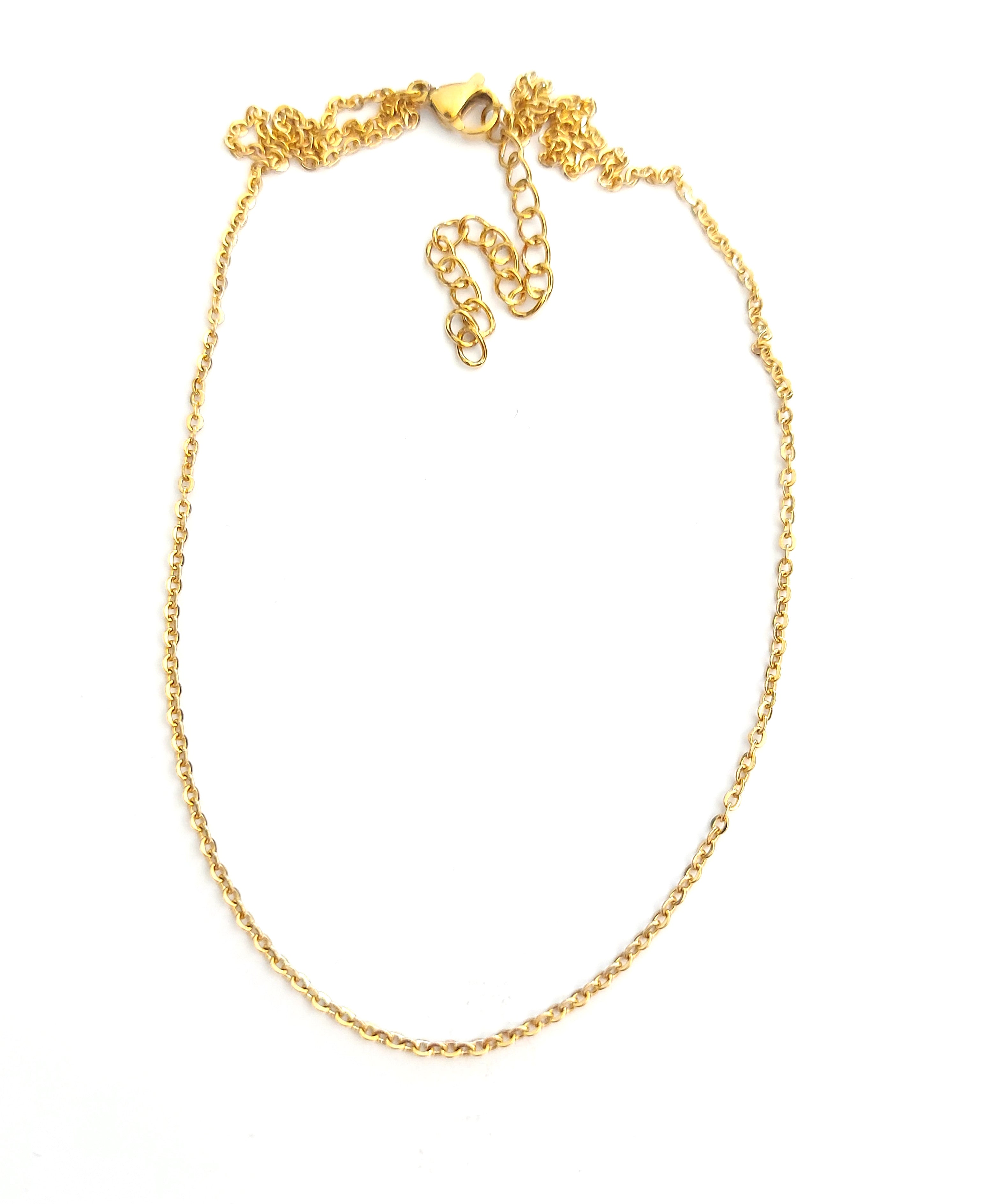 Collier maille ovale acier inox doré 304 - 41 cm