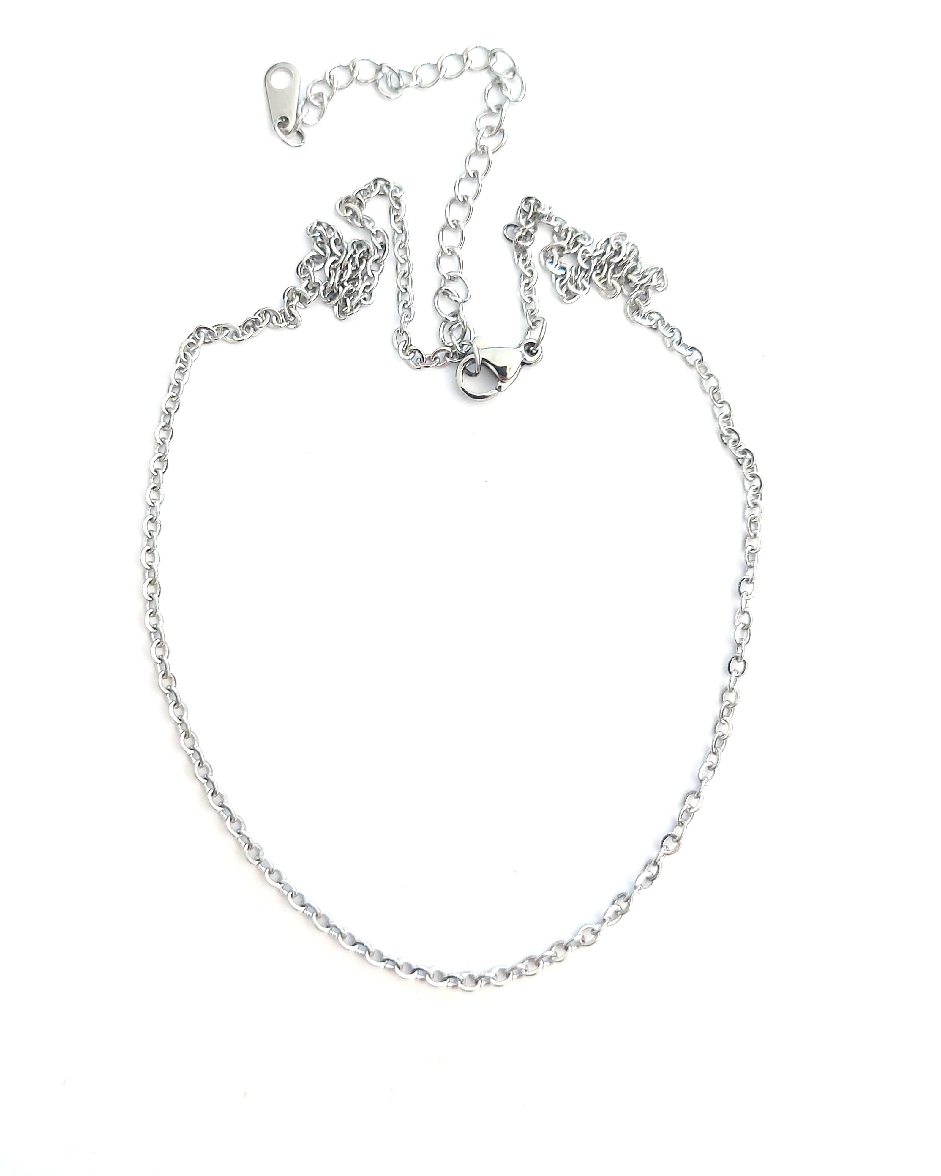 Collier maille ovale acier inox argenté 304 - 41 cm