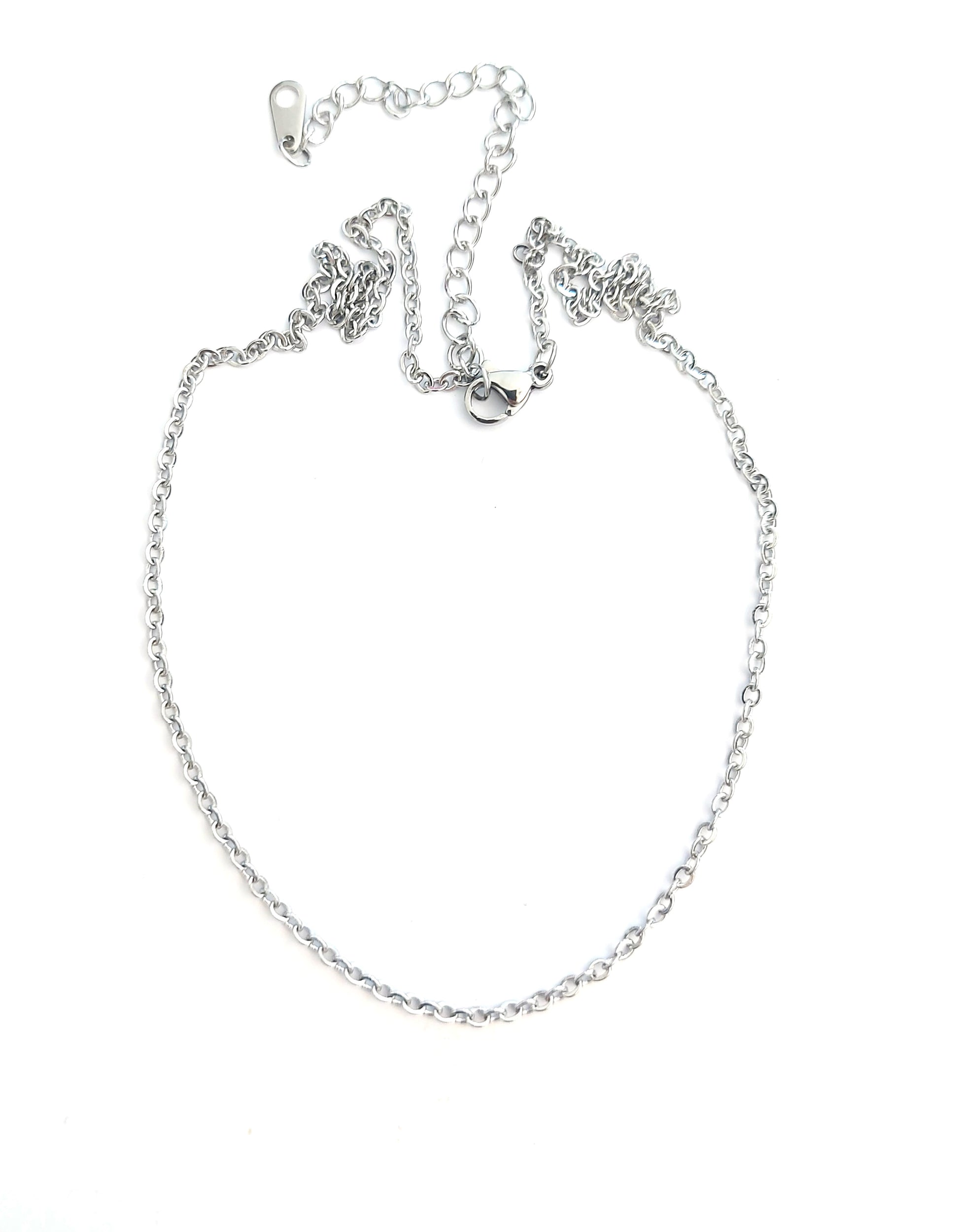Collier maille ovale acier inox argenté 304 - 41 cm